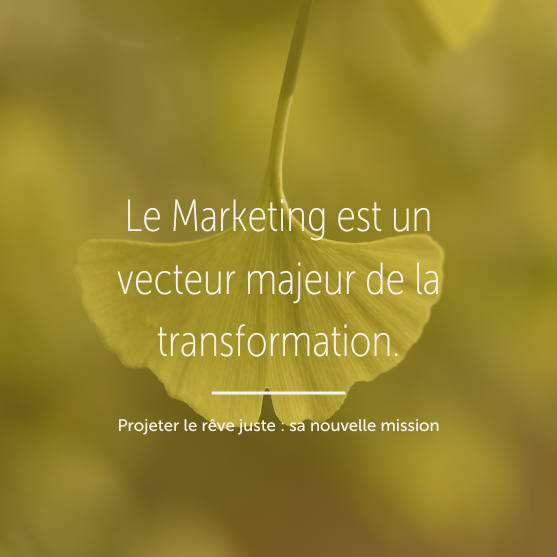 Le Marketing est un vecteur majeur de la transformation.