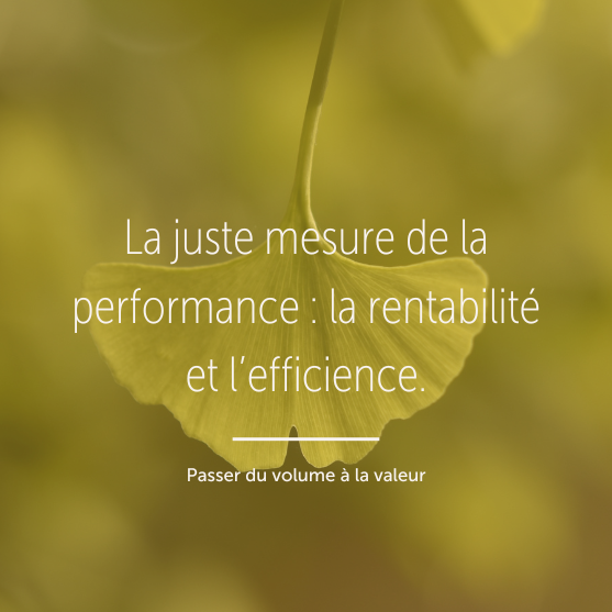 La juste mesure de la performance : la rentabilité et l’efficience.